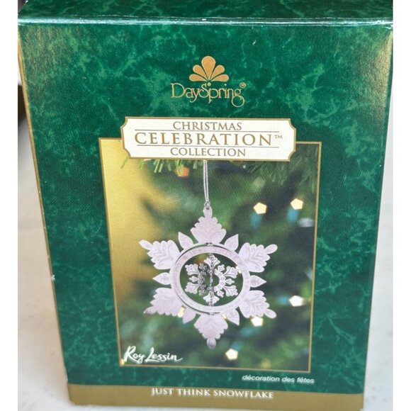 2006 DaySpring Christmas Celebration Collection Silver Snowflake Ornament 4" - Picture 3 of 12